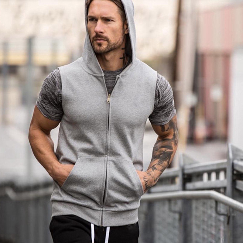 Áo khoác chạy bộ không tay có nón mùa hè cho nam giới | BigBuy360 - bigbuy360.vn