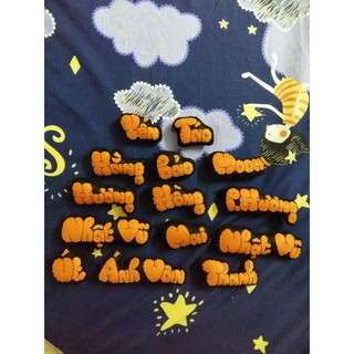 Móc khóa vải nỉ theo tên