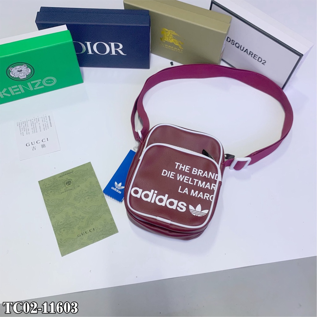 Túi Đeo Chéo Adidas Hàng Xuất Dư  - Bag Đeo Chéo Nam Nữ Nhiều Màu Phối Hoạ Tiết Logo In Chữ Nổi