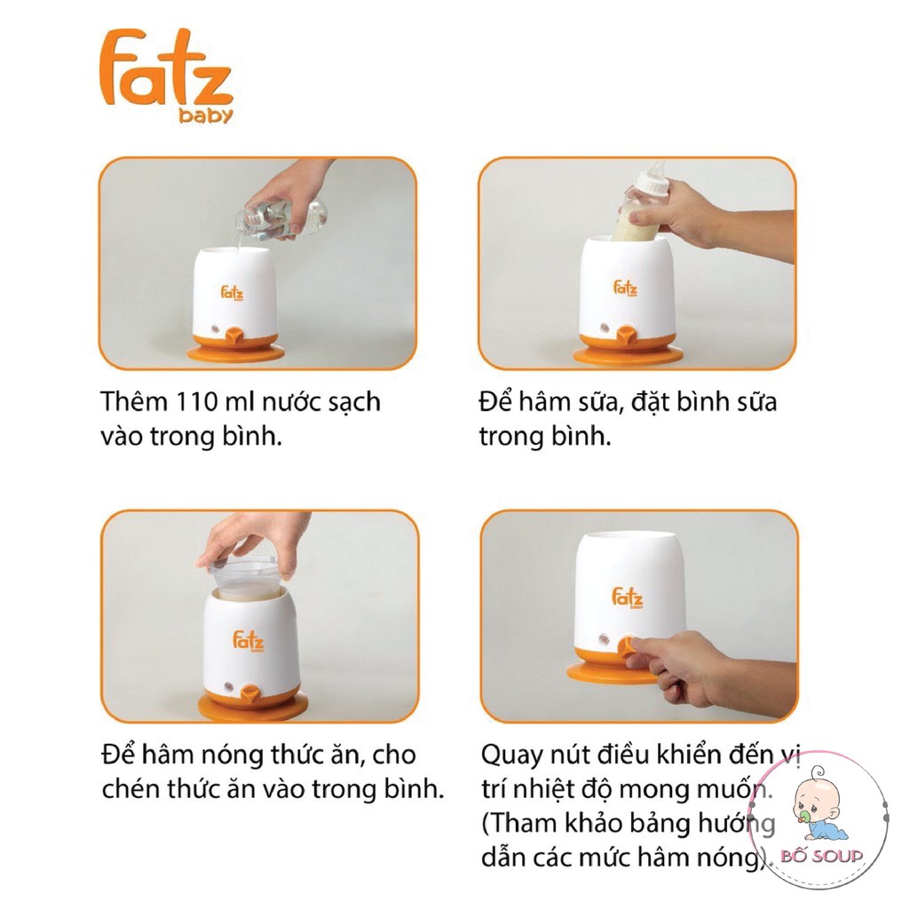 Máy Hâm Nóng Sữa Và Thức Ăn 4 Chức Năng FATZBABY FB3002SL Shop Bố Soup