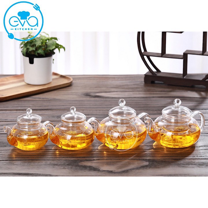 Bình Trà Thuỷ Tinh Chịu Nhiệt Kèm Lõi Lọc Thủy Tinh 800 Ml
