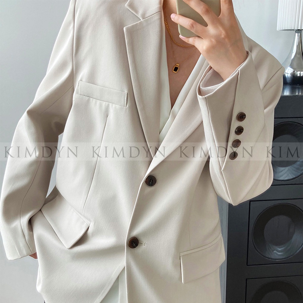 Blazer nữ form rộng có độn vai và lót dày dặn sang trọng KimDyn