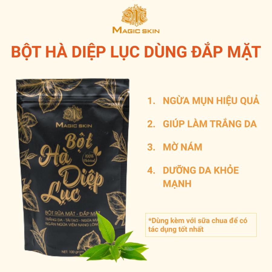 Bột hà diệp lục Magic Skin bột đắp mặt ngừa mụn 100% từ thiên nhiên 100g