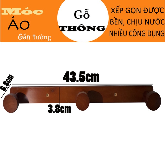 MÓC GỖ GẮN TƯỜNG, MÓC TREO QUẦN ÁO ĐẦU TRÒN BỀN ĐẸP VÀ THỜI TRANG (VÀNG CÁNH GIÁN)
