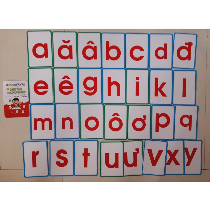 Sét 2 bộ thẻ học Toán và Tiếng Việt size đại. Flash card bé học toán- chữ cái và chữ ghép khổ lớn