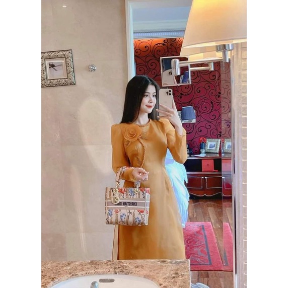 ÁO DÀI CÁCH TÂN 4 TÀ KẾT HOA THỦ CÔNG CAO CẤP