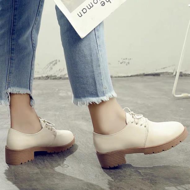 Giầy oxford đế gỗ cao 5cm sẵn đen 38 39 -h91 | BigBuy360 - bigbuy360.vn