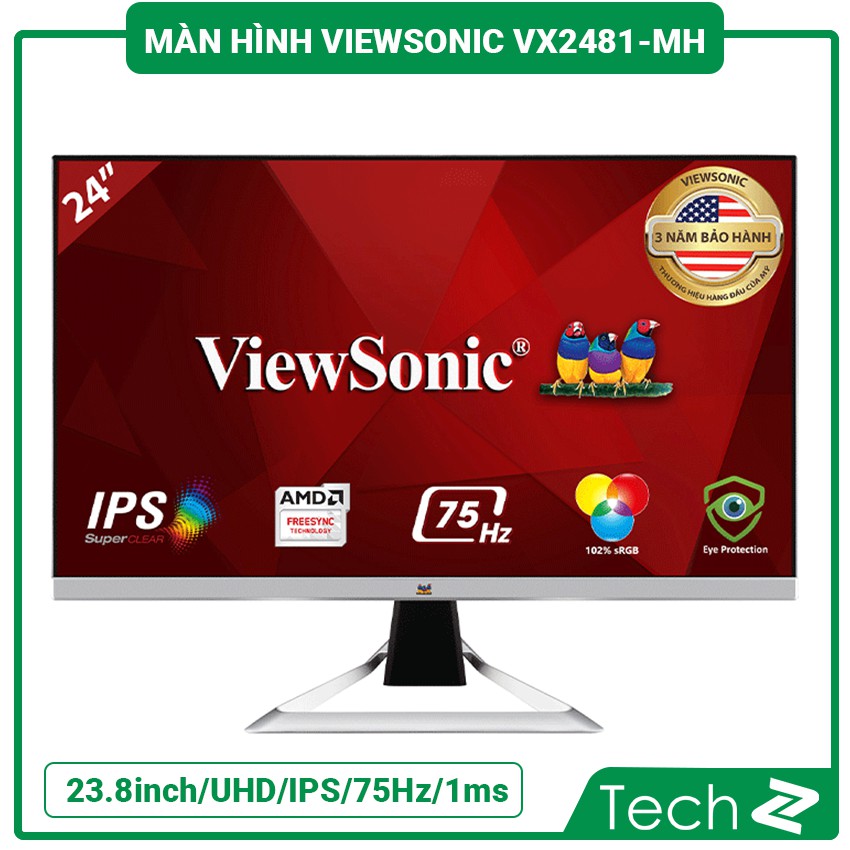 Màn hình Viewsonic VX2481-MH (23.8inch/UHD/IPS/75Hz/1ms/250nits/HDMI+VGA/Loa/FreeSync