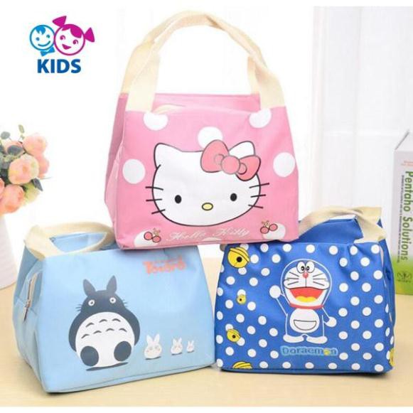 Túi giữ nhiệt bảo quản sữa và thức ăn hình kitty và doremon đáng yêu