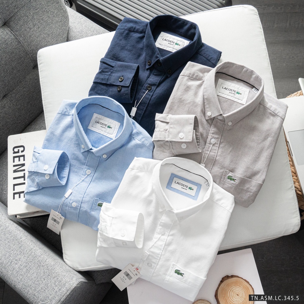 Aó sơ mi NAM dài tay Lcst (Form Slim,chất liệu vải Oxford,mềm mịn thoáng mát,Hàng VNXK)