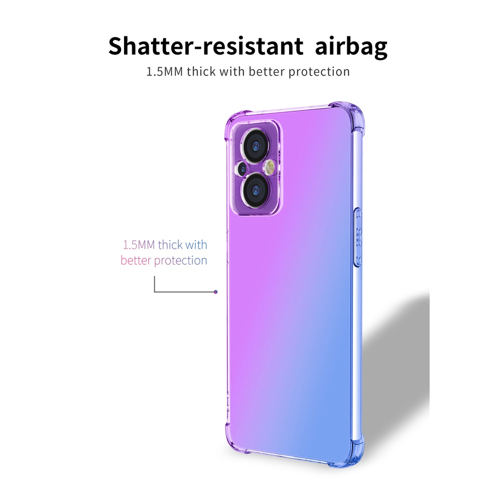 Ốp Điện Thoại TPU Màu Gradient Chống Trầy Xước Cho OPPO Reno 7 6 5 Pro 7Z A96 A95 Realme9 Pro Plus