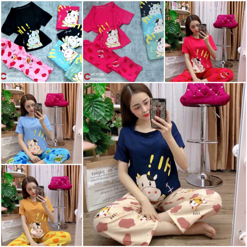 Bộ bò sữa cổ tròn lụa hàn cao cấp