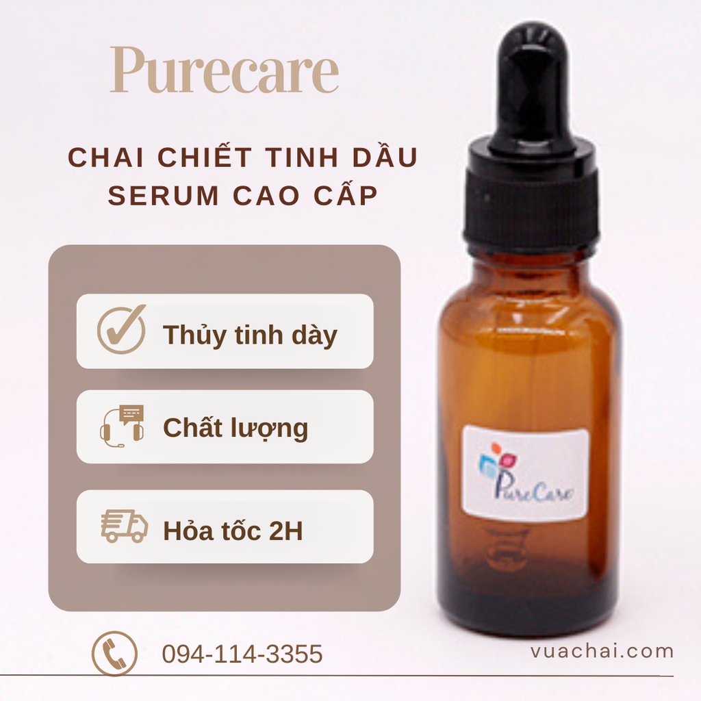Chai THỦY TINH DÀY bóp giọt tinh dầu 5ml 10ml 15ml 20ml 30ml nước hoa mỹ phẩm serum dưỡng da