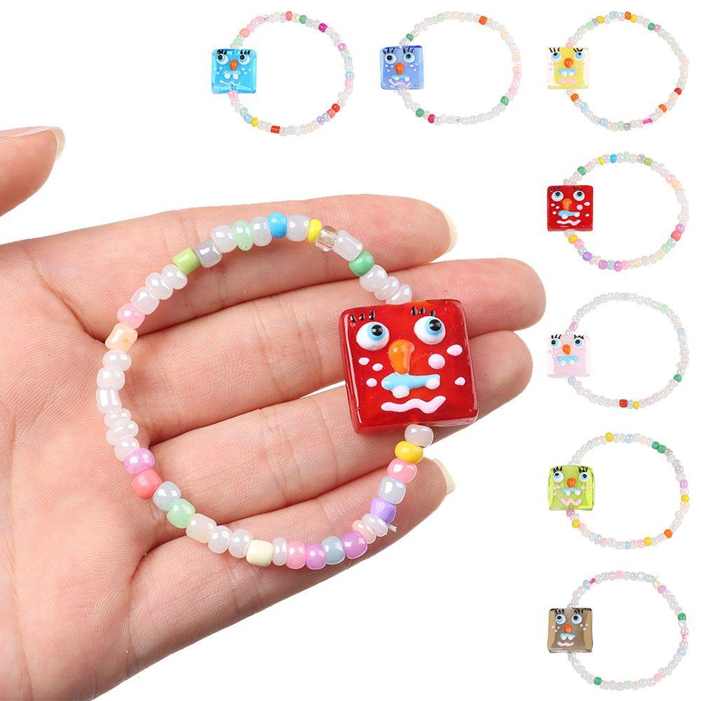 Vòng Tay Chuỗi Hạt Co Giãn Họa Tiết Động Vật Hoạt Hình Dễ Thương