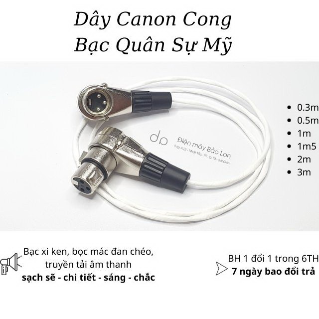 Dây Canon Cong Đực Cái Hàng Bãi USA Xịn (Dây Bạc Quân Sự Mỹ)