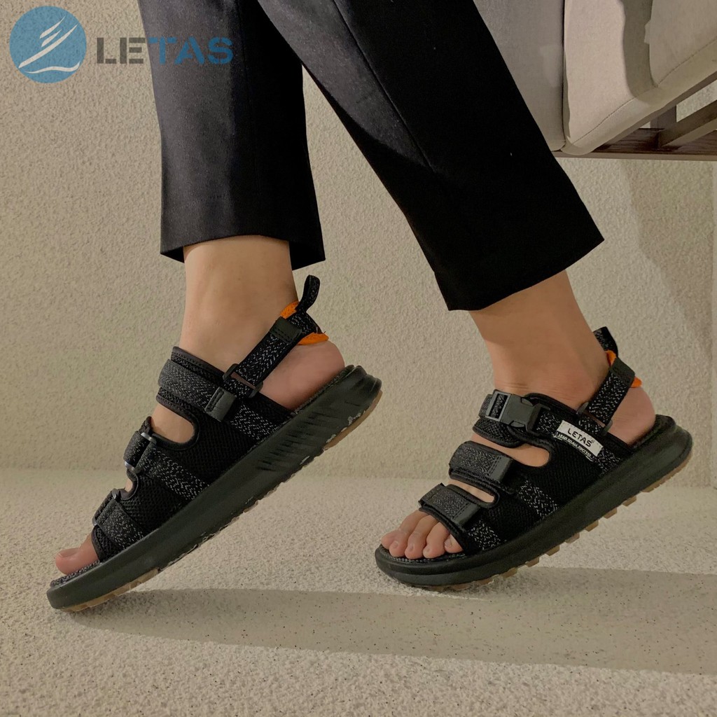 Sandal Nam, Nữ Letas - D1003 - Đen Đen Phản Quang