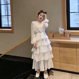 (R87) đầm ulzzang nhiều tầng freesize(kèm ảnh khách)