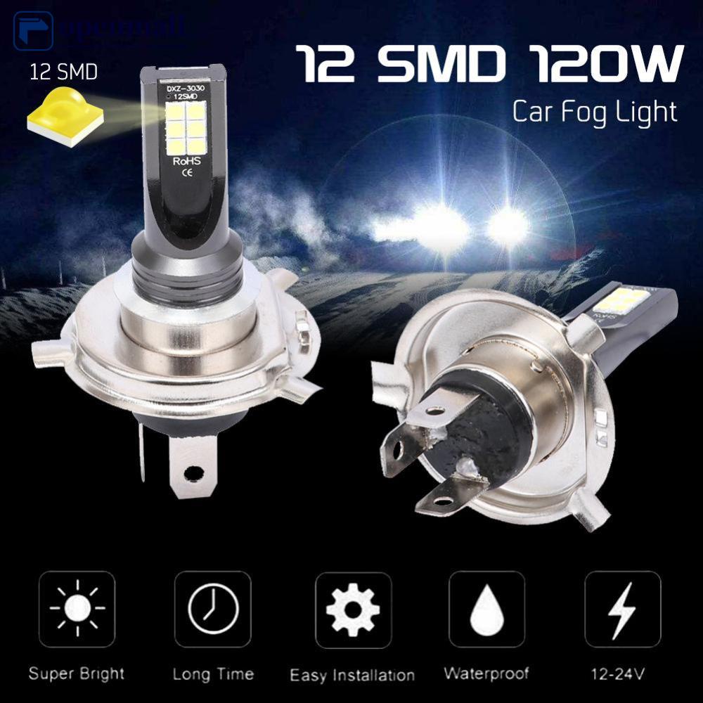 Set 2 Bóng Đèn Led H4 H7 9005 9006 H1 H3 12LED-3030SMD 12V 6000K L5W7 Dành Cho Ô Tô