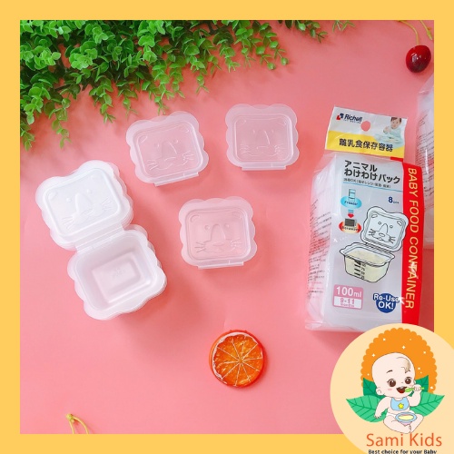 Set hộp chia thức ăn dặm Richell chính hãng, hộp trữ đông đồ ăn dặm, dashi cho bé SAMI KIDS