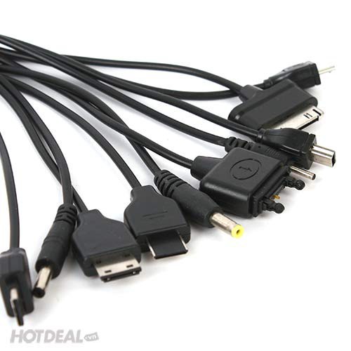 Cáp sạc đa năng 10 đầu dây xoắn có chuẩn i.Phone 5/6/7 -Tiện lợi tất cả các dòng điện thoại DÒNG 2020