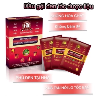 Dầu Gội Thảo Dược Đen Tóc SHITINSOF – HÁN PHƯƠNG LINH CHI ĐEN TÓC (HỘP 3 GÓI)