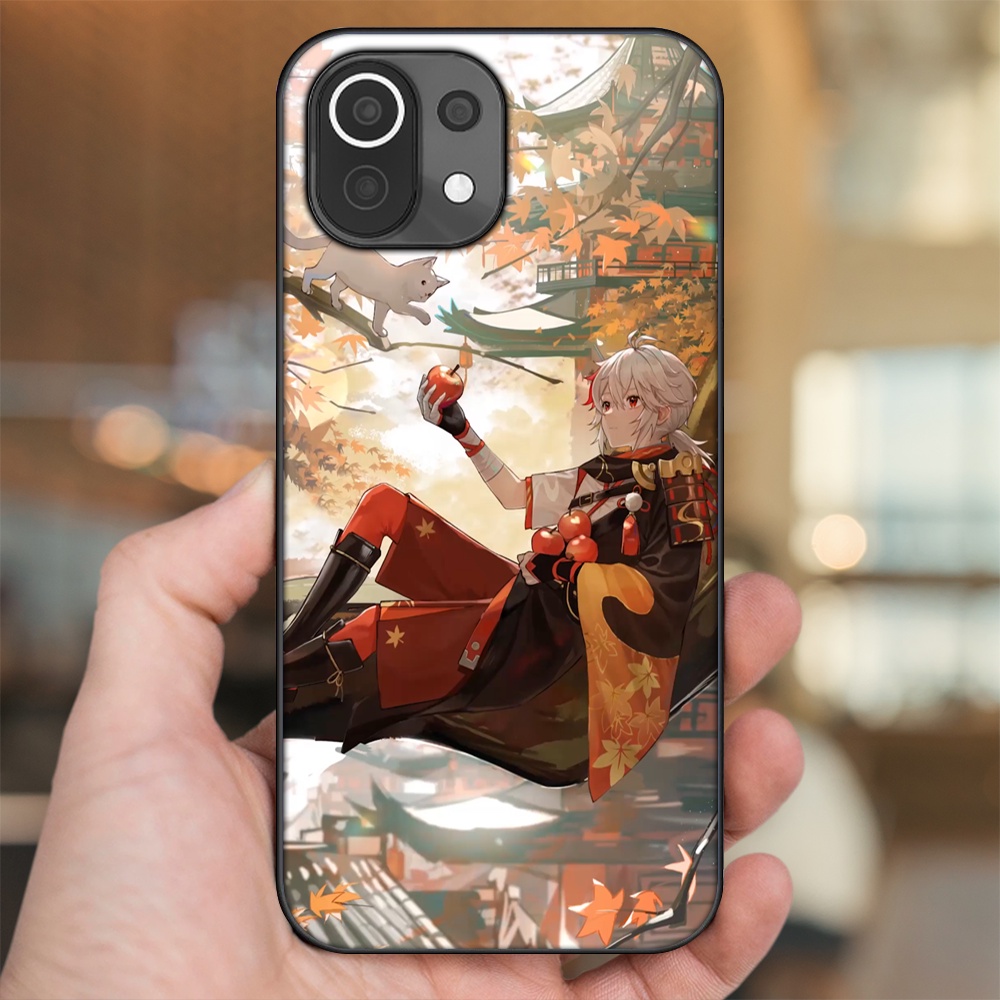 Ốp lưng Xiaomi Mi 11 Lite viền đen in hình Kazuha Genshin Impact