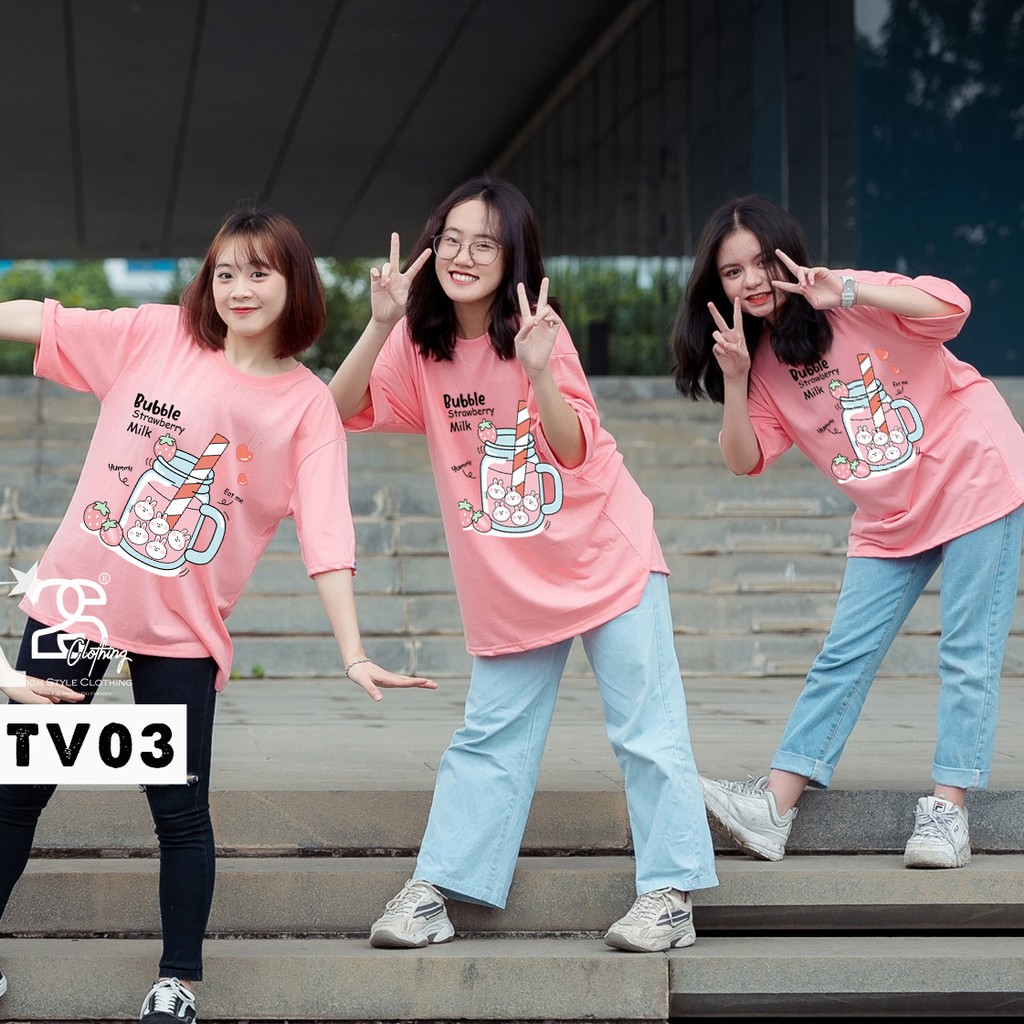 Áo Phông Nữ Giấu Quần Tay Lỡ Form Rộng 2s Clothing Áo Thun Unisex Nam Nữ Cotton Oversize Giá Rẻ In Hình Dễ Thương TV03 | BigBuy360 - bigbuy360.vn