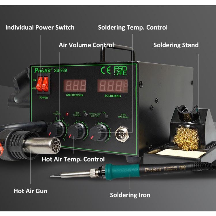 Máy hàn khò chỉnh nhiệt Pro'skit SS-989B / Máy hàn khò Proskit