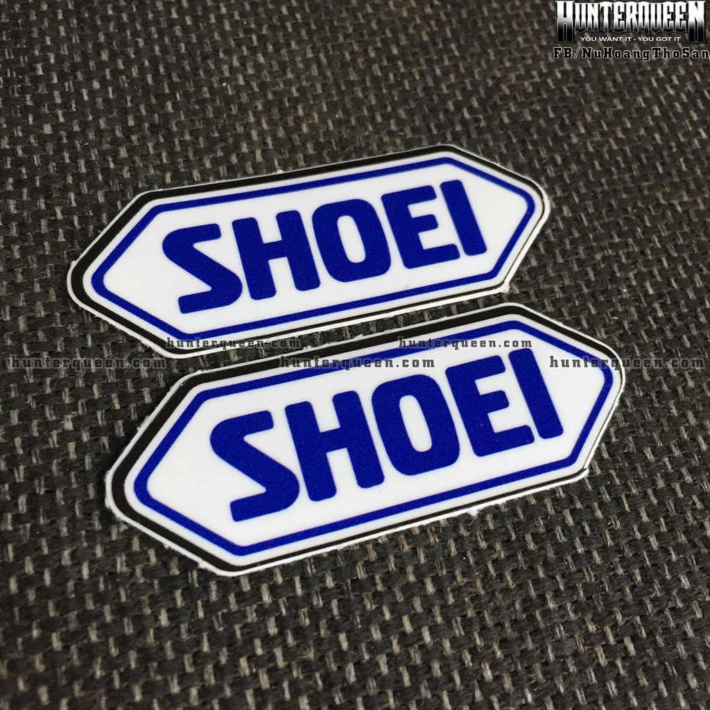 SHOEI[6.5x2.5cm] decal cao cấp chống nước, sắc nét, bền màu, dính chặt. Hình dán logo trang trí mọi nơi