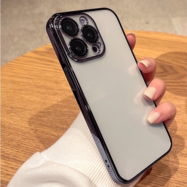 Ốp lưng iPhone 15 Pro Max/ 14/ 14 Plus/ 14 Pro/ 14 Pro Max/ 13 Pro Max, ốp bảo vệ camera, ốp trong viền màu Sulada
