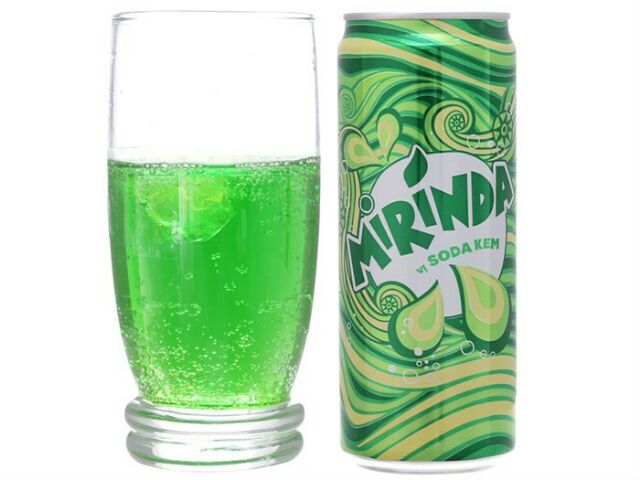 LON NƯỚC MIRINDA VỊ SODA KEM NGON XOẮN LƯỠI