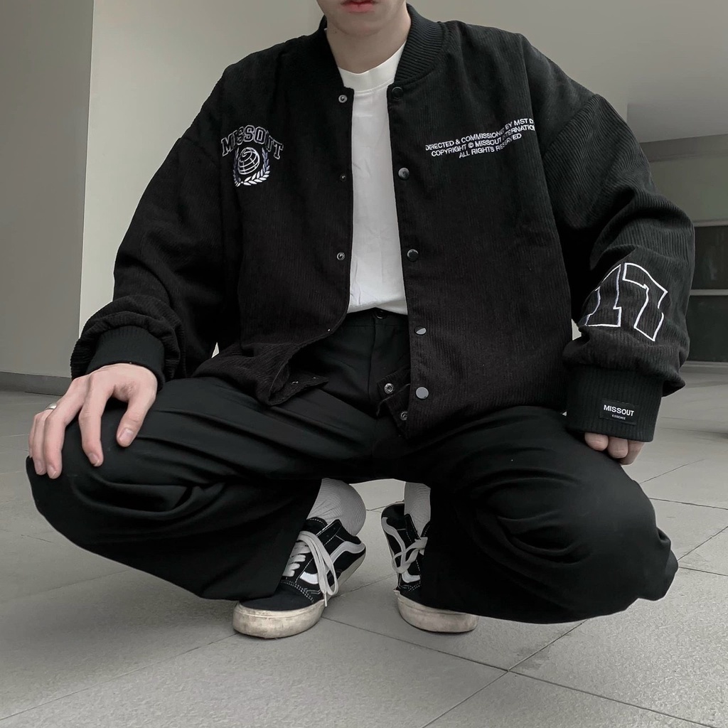 Áo Khoác Bomber Local Brand Missout Nhung Tăm Unisex Nam Nữ Chất Dày Dặn