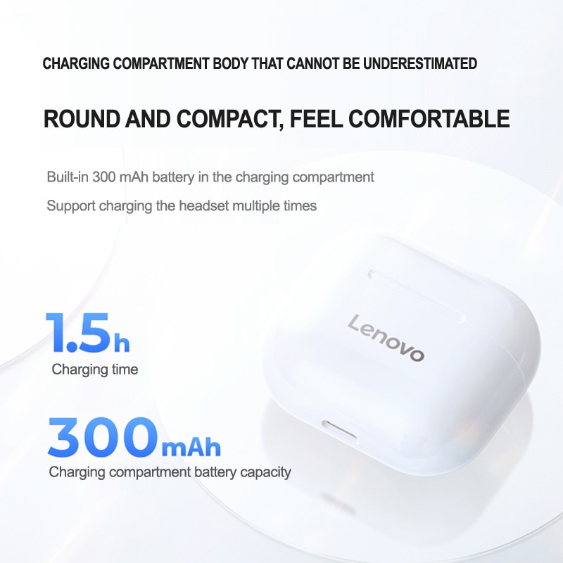 Tai Nghe Bluetooth 5.0 Không Dây Lenovo LP40 TWS Khử Ồn Điều Khiển Cảm Ứng