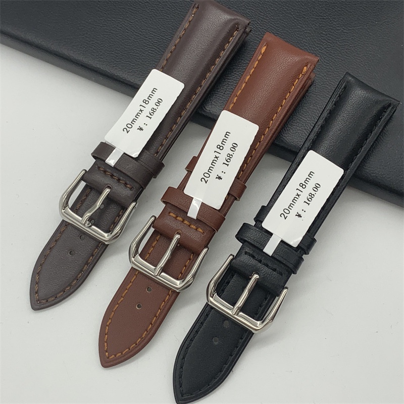 [HÀNG NHẬP] Dây Da Đồng Hồ Da Bò mặt cật  Mềm mại chống thấm nước BO-34 nhiều size 12 14 16 18 20 22 24mm