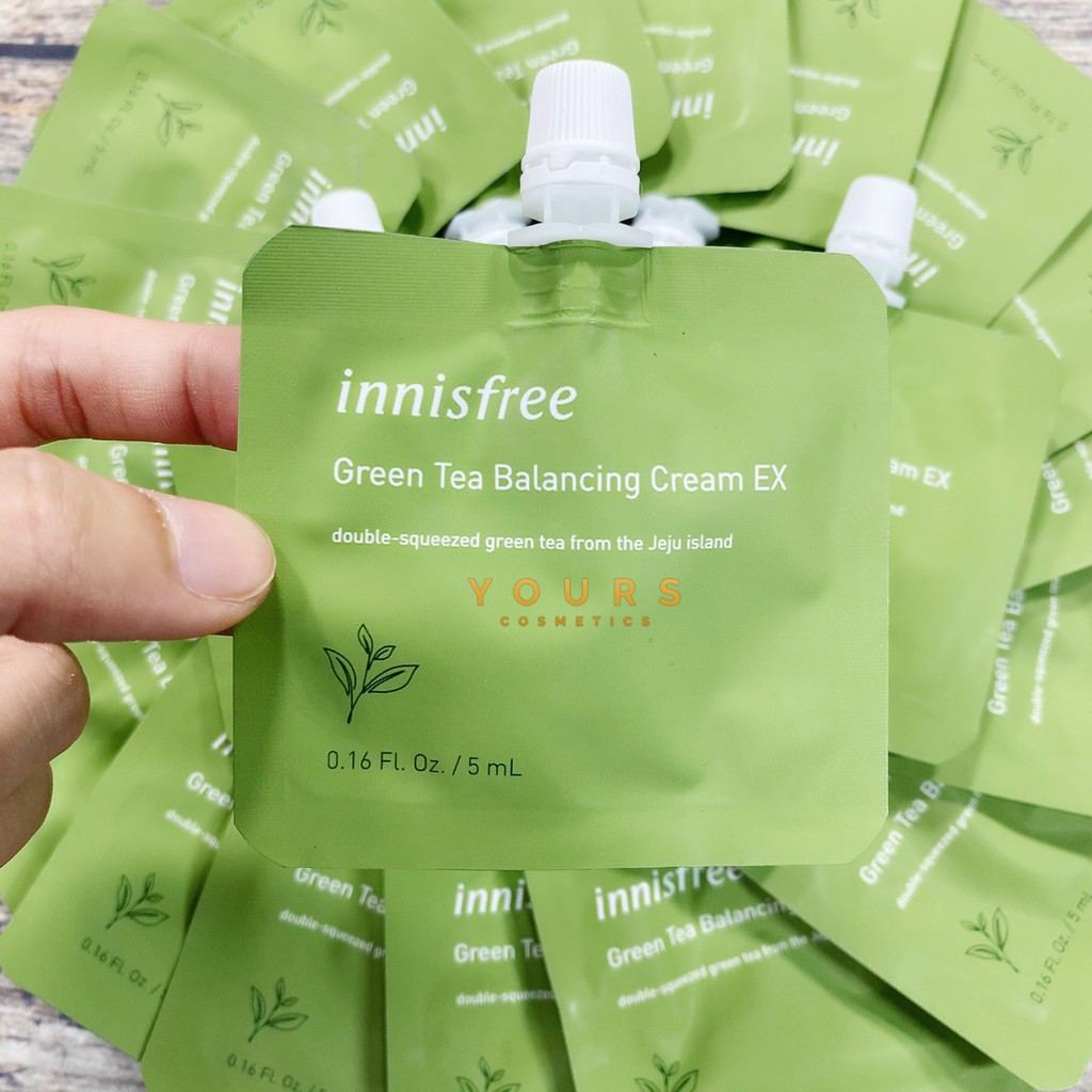 [Auth Hàn] Gói Mẫu Thử Sample Kem Dưỡng Innisfree Trà Xanh Ngăn Ngừa Mụn Balancing Cream Ex 5ml Dành Cho Da Hỗn Hợp