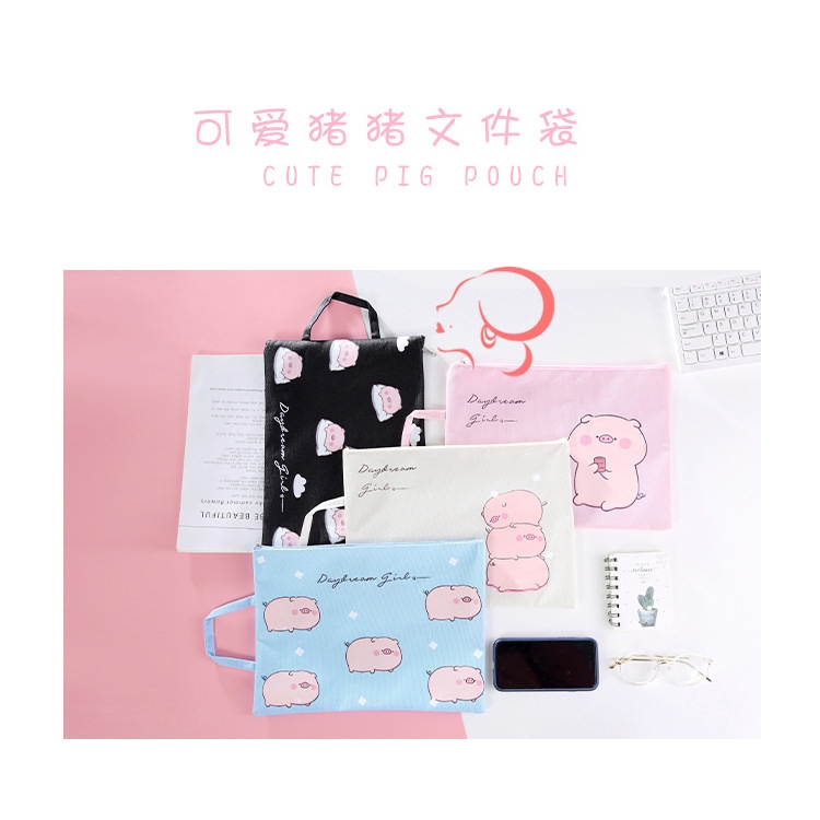 Dễ Thương Túi Đựng Tài Liệu Khổ A4 Hình Chú Heo Đáng Yêu | BigBuy360 - bigbuy360.vn