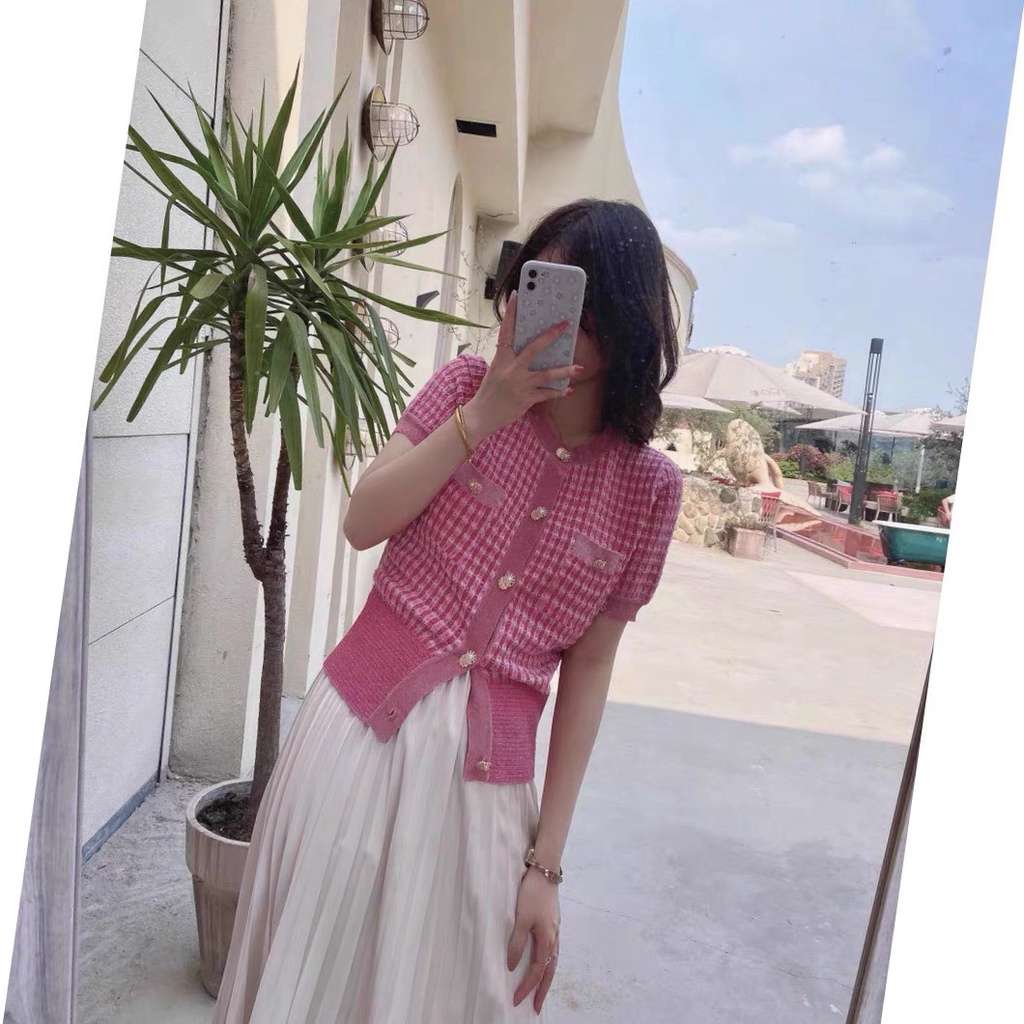 Áo len mongtoghi nhũ hồng