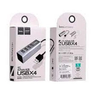 CHÍNH HÃNG HOCO Bộ Hub Chia Cổng USB HB1 4 Cổng Ra Vỏ Kim Loại Chắc Chắn Sạc Điện Thoại Truyền Dữ Liệu Nhanh Chống BH12T