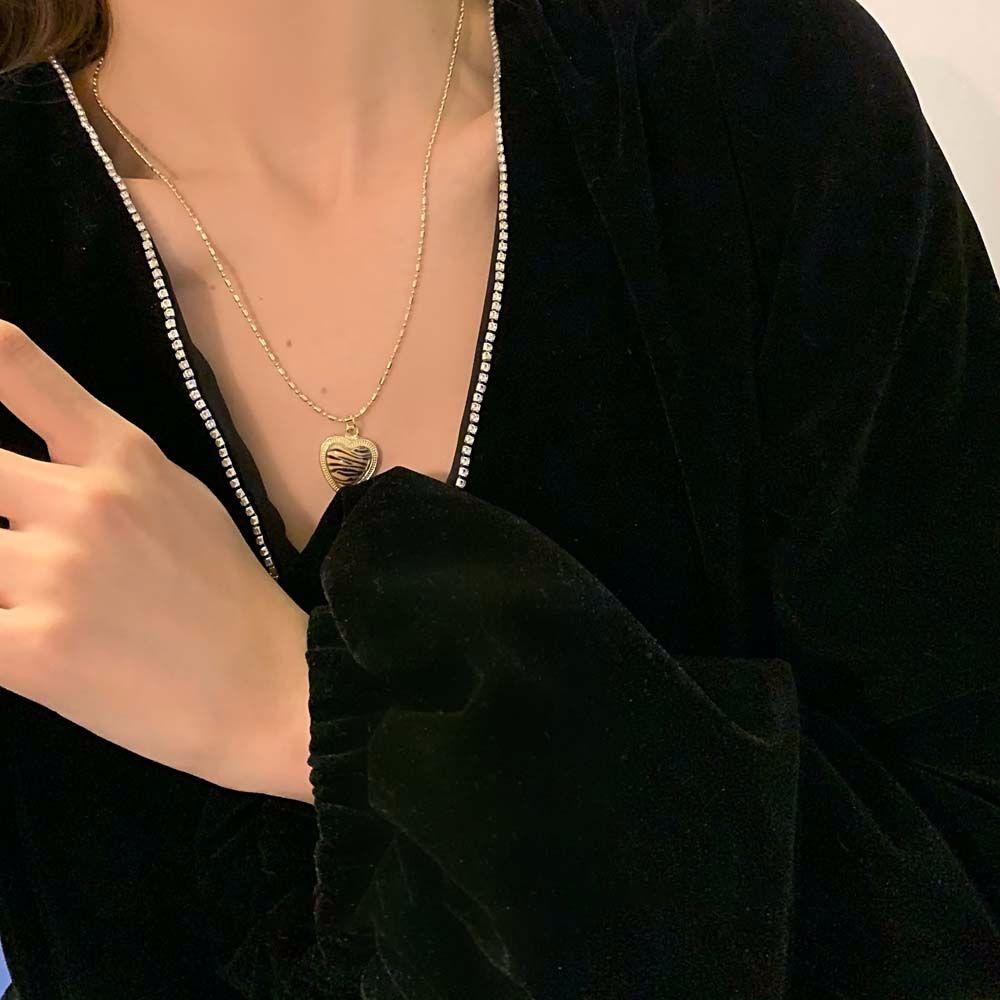 Dây Chuyền Phong Cách Hàn Quốc Cho Nữ|Vòng Cổ Choker Mặt Trái Tim Nhỏ Màu Sắc Cá Tính