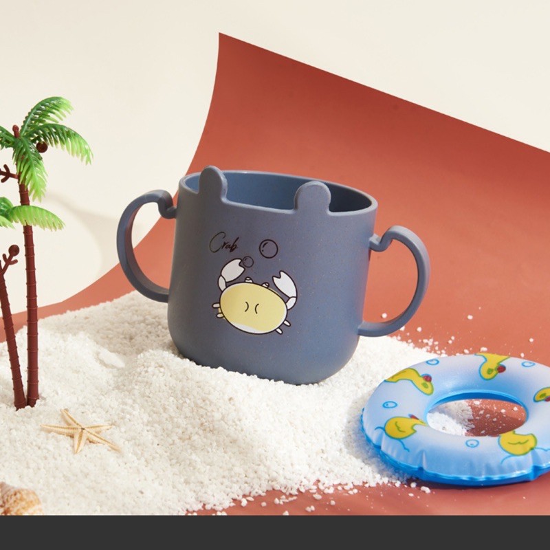 Bộ Khay Ăn Dặm Hình Cua 6 Chi Tiết khay,Bát,Cốc,Thìa,Đũa,Dĩa Cho Bé Chống Rơi Vỡ