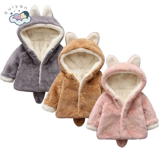 Áo khoác lông chồn TAI CÁO lông mềm mịn cho bé trai bé gái 0-4 tuổi