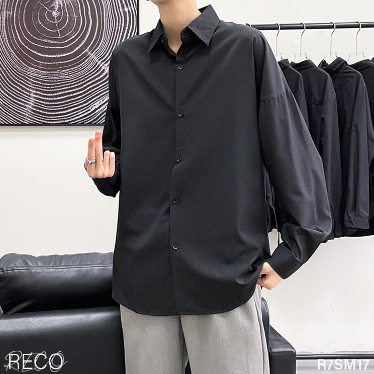 Áo sơ mi nam nữ Hàn Quốc cao cấp dáng rộng dài tay Shirt Loose R7SM17 Unisex