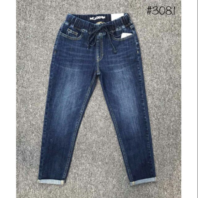 Quần jeans nữ dáng Boy cạp chun đẹp (Giá Cty 360k)