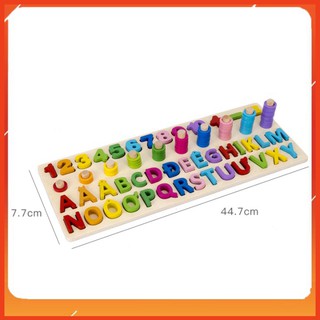 đồ chơi bảng chữ số xếp hình gỗ trí tuệ dành cho bé học đếm