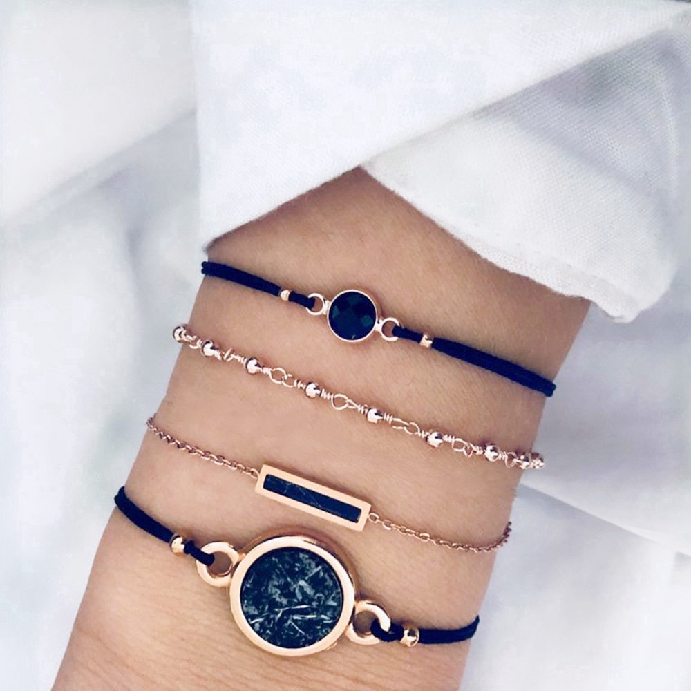 Bộ 4 vòng đeo tay phong cách Bohemian retro cá tính thanh lịch