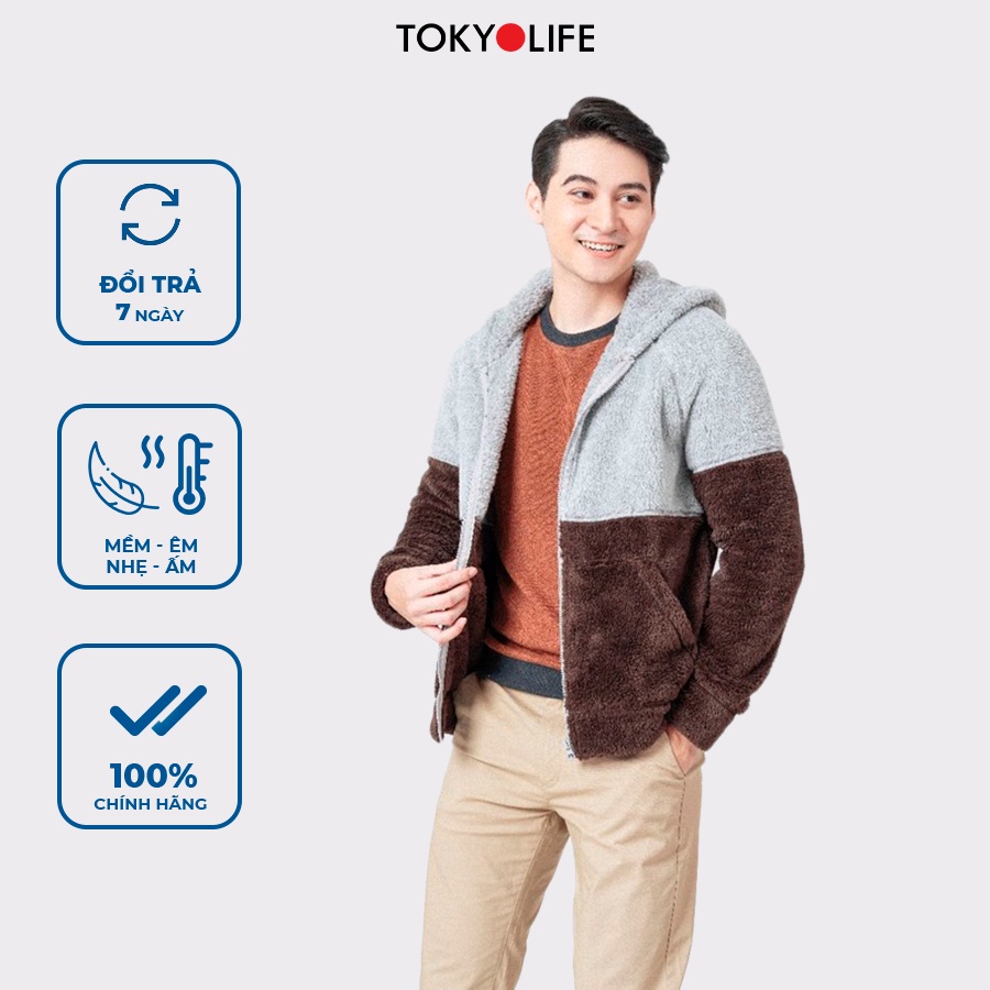 Áo Khoác Lông Cừu Nhân Tạo Cao Cấp, Siêu Ấm Nam phối 2 màu TOKYOLIFE J1/I7FLJ500H