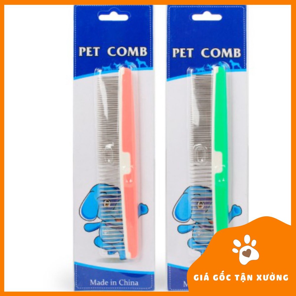 Lược chải 2 màu chải lông cho chó mèo - Lược lấy lông rụng cho pet - PET&amp;JOI