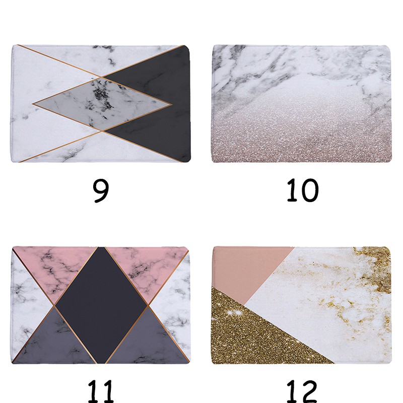Thảm lót chùi chân họa tiết tam giác/ vân đá cẩm thạch màu sắc độc đáo hiện đại