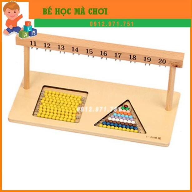COMBO 2 Giá treo các chuỗi hạt cườm màu từ 1-10 và 11-20 Giáo cụ Montessori