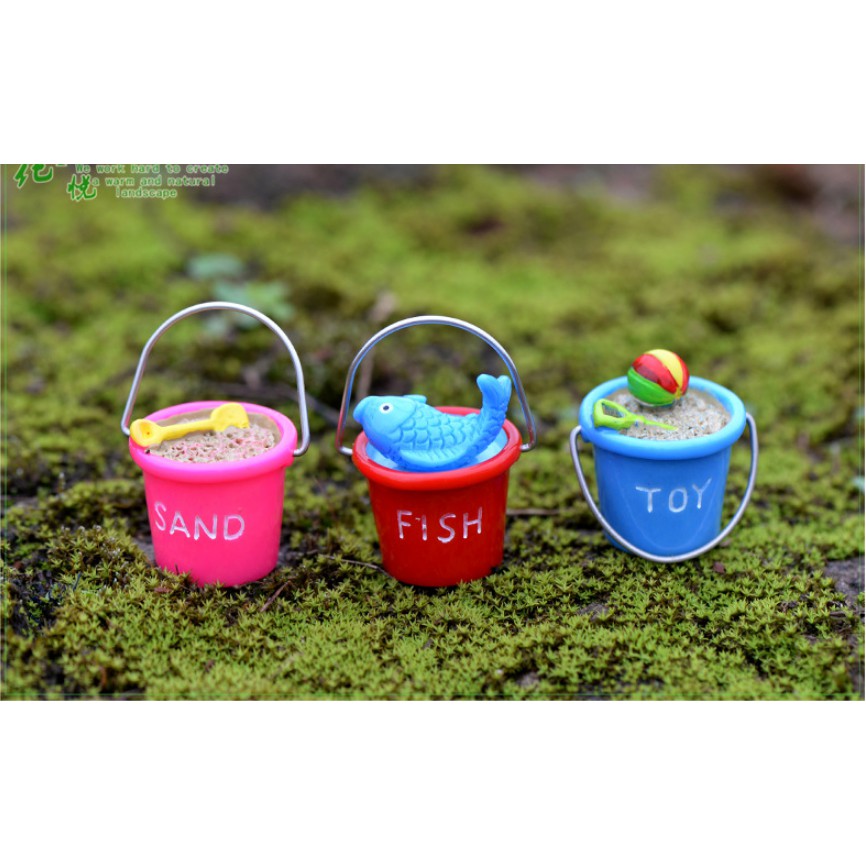 Mô hình các mẫu xô mini siêu cute gồm TOY - FISH - SAND